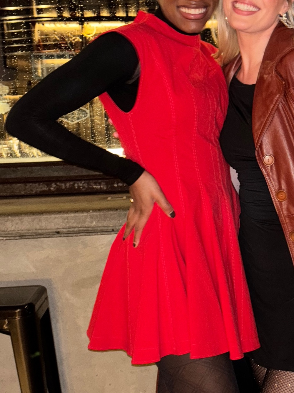 Zara Red Sleeveless Fit-and-Flare Dress